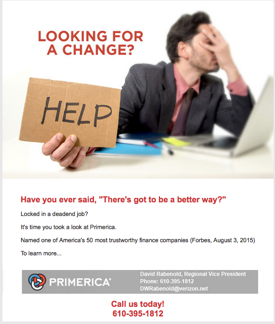 Primerica financial services resume